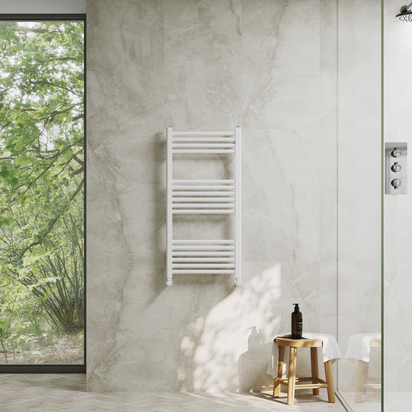 Toasty Glow Premium Matt White 25mm Heated Towel Rail - 1000 x 500mm