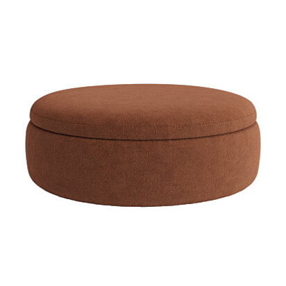 Loaf | Pot Pie | Extra Large Round Footstool | Brown Chenille | School Satchel