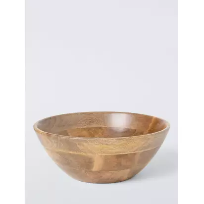 John Lewis Mango Wood Salad Bowl, 30.5cm, Natural Natural | H11.50 x W30.50 x D30.50cm