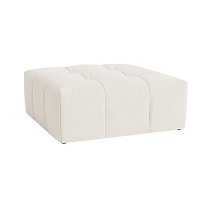 Loaf | Top of the Blocks | Square Footstool | Neutral Chenille | Whipped Cream