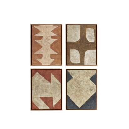 OKA | Abstrato Hand-Painted Wall Art - Set of Four - Multi | Wall Art