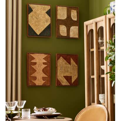 OKA | Abstrato Hand-Painted Wall Art - Set of Four - Multi | Wall Art