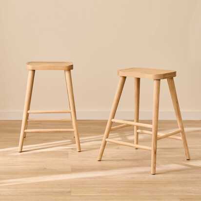 Silvester Whitewash Bar Stool