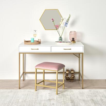 Marie White Dressing Table with Drawers