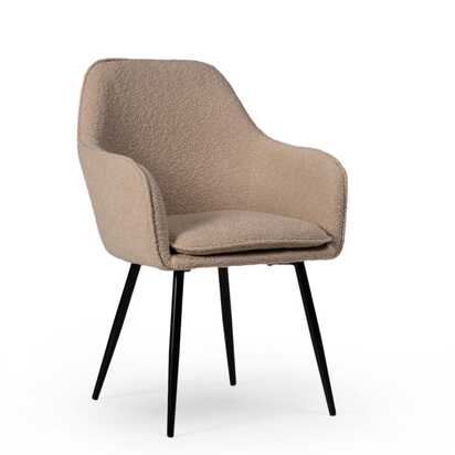 Dolly Boucle Accent Chair - Black Legs