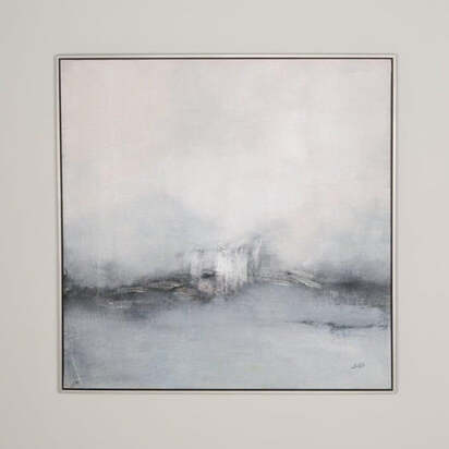Elswick 82X82cm Sea Spray Wall Art - Silver Frame