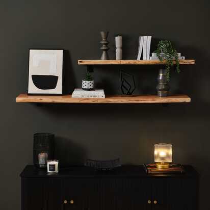 Bosco Natural Acacia Wall Shelf - 100cm