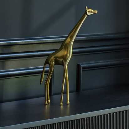 Nakuru Standing Metal Giraffe Ornament - Gold