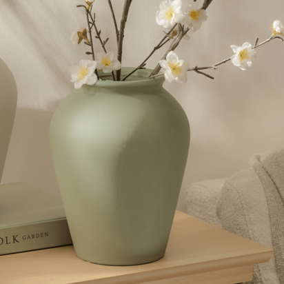 Kalera 23cm Terracotta Vase - Olive