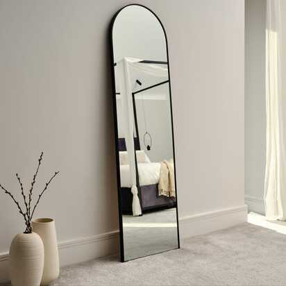 Ingham 170x50cm Full Length Arch Mirror - Black