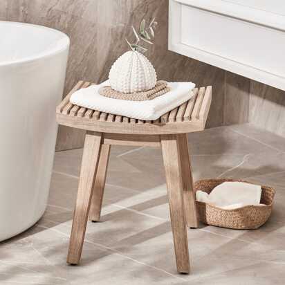 Shiro Foot Stool - Acacia Wood