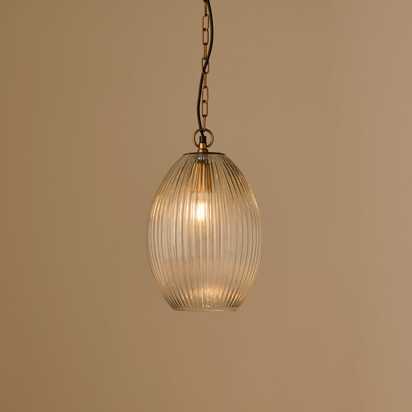 Rosehill 31cm Glass Pendant Light - Clear & Gold