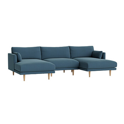 Loaf | Jeffers | U Shape Double Chaise Sofa | Blue Twill | Shipping Forecast