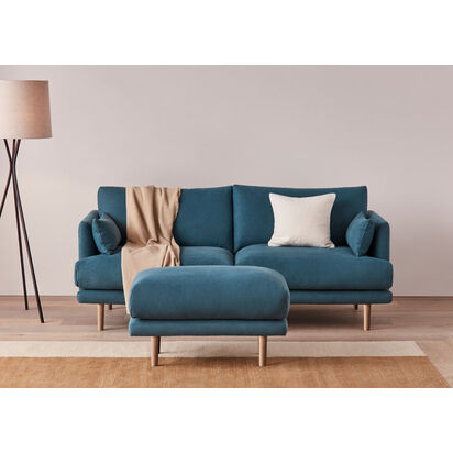 Loaf | Jeffers | Rectangle Footstool | Green Velvet | Wine Bottle