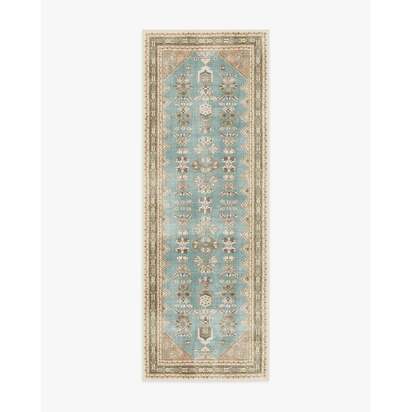 Pradera Blue & Terracotta Rug - 75 x 215 cm - All-In-One Rug