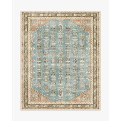 Pradera Blue & Terracotta Rug - 245 x 305 cm - All-In-One Rug