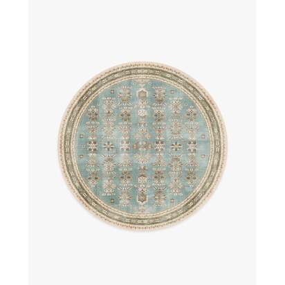 Pradera Blue & Terracotta Rug - 185 Round cm - All-In-One Rug