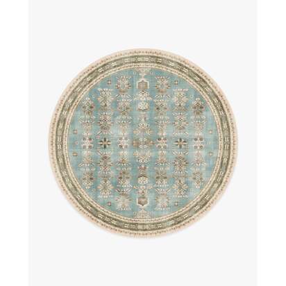 Pradera Blue & Terracotta Rug - 245 Round cm - All-In-One Rug