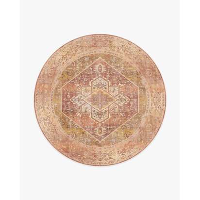 Santiago Coral & Gold Rug - 245 Round cm - All-In-One Rug