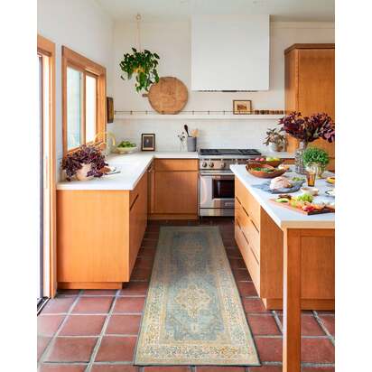 Santiago Blue & Cream Rug - 60 x 90 cm - All-In-One Rug