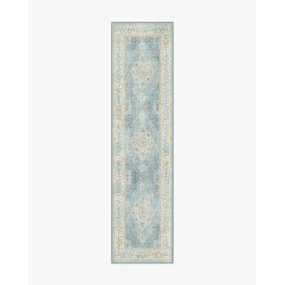 Santiago Blue & Cream Rug - 75 x 305 cm - All-In-One Rug