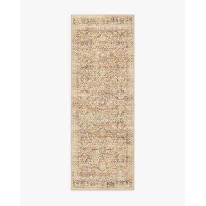 Frances Sandstone Flatwoven Rug - 75 x 215 cm - Rug + Cushioned Pad System