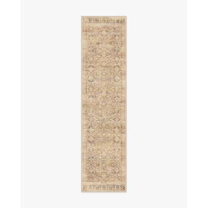 Frances Sandstone Flatwoven Rug - 75 x 305 cm - Rug + Cushioned Pad System