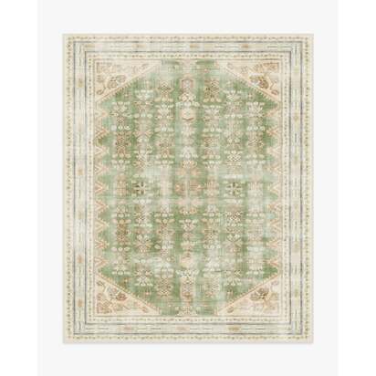 Pradera Olive & Sand Flatwoven Rug - 245 x 305 cm - Rug + Pad System