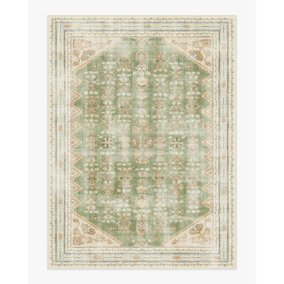 Pradera Olive & Sand Flatwoven Rug - 275 x 365 cm - Rug + Pad System