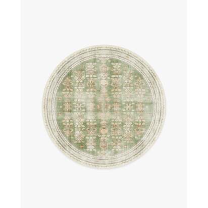Pradera Olive & Sand Flatwoven Rug - 185 Round cm - Rug + Pad System