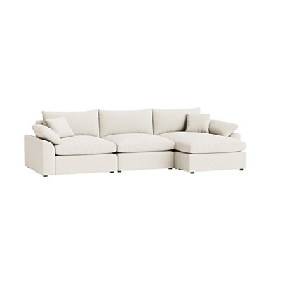 Loaf | Cuddlemuffin | Large Right Hand Modular Chaise Sofa | Neutral Chenille | Whipped Cream