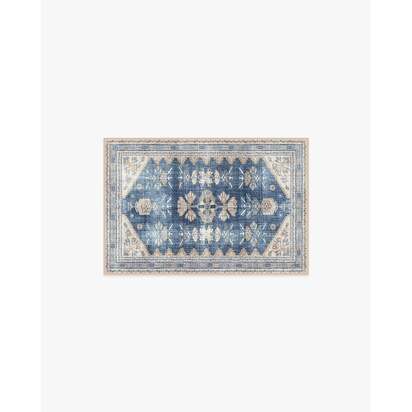 Pradera Navy Flatwoven Rug - 60 x 90 cm - Rug + Pad System