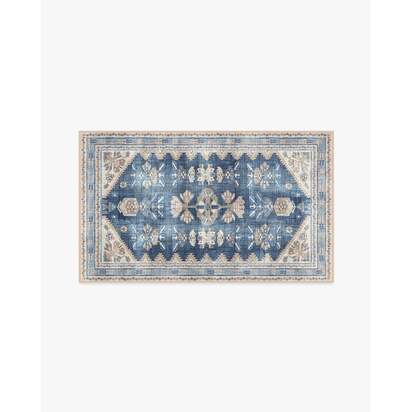 Pradera Navy Flatwoven Rug - 90 x 150 cm - Rug + Pad System