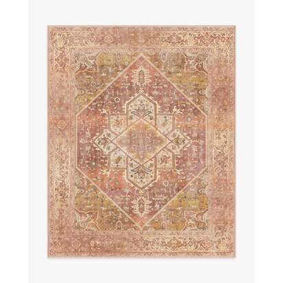 Santiago Coral & Gold Flatwoven Rug - 245 x 305 cm - Rug + Pad System