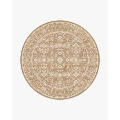 Ophelia Natural Flatwoven Rug - 245 Round cm - Rug + Pad System