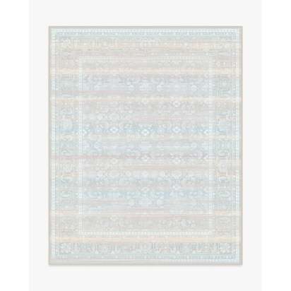 Ophelia Grey & Blue Flatwoven Rug - 245 x 305 cm - Rug + Cushioned Pad System