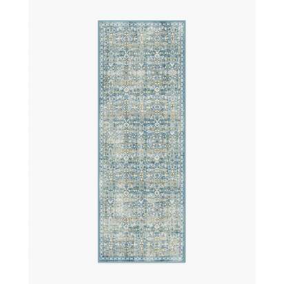 Sierra Blue Flatwoven Rug - 75 x 215 cm - Rug + Pad System