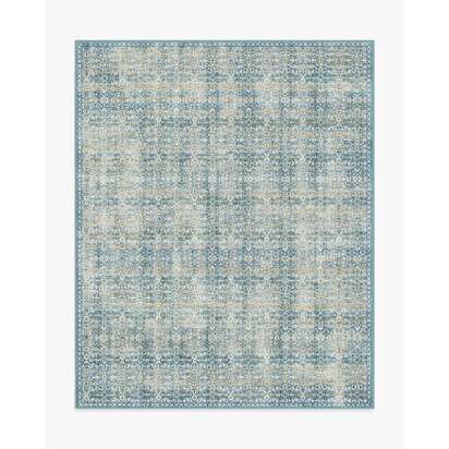 Sierra Blue Flatwoven Rug - 245 x 305 cm - Rug + Cushioned Pad System