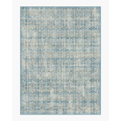 Sierra Blue Flatwoven Rug - 275 x 365 cm - Rug + Cushioned Pad System