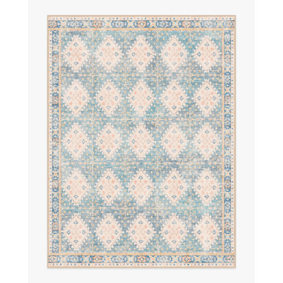 Zosia Blue Flatwoven Rug - 275 x 365 cm - Rug + Pad System