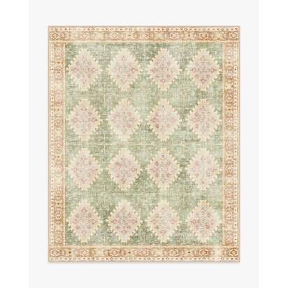 Zosia Sage & Gold Flatwoven Rug - 245 x 305 cm - Rug + Pad System