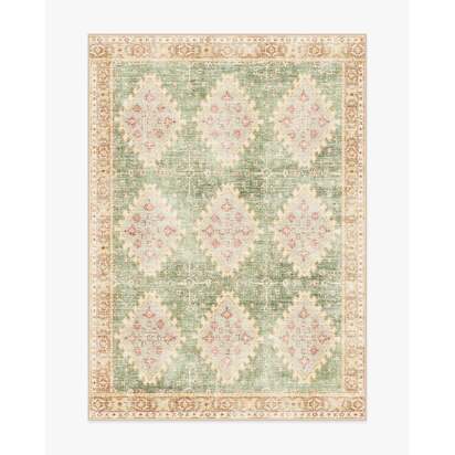 Zosia Sage & Gold Flatwoven Rug - 150 x 215 cm - Rug + Cushioned Pad System
