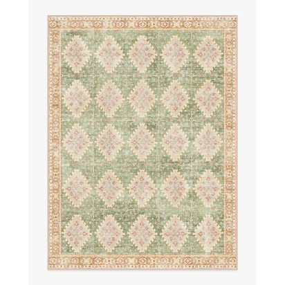 Zosia Sage & Gold Flatwoven Rug - 275 x 365 cm - Rug + Cushioned Pad System