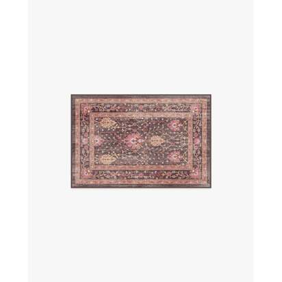 Serafina Coral & Burgundy Flatwoven Rug - 60 x 90 cm - Rug + Pad System