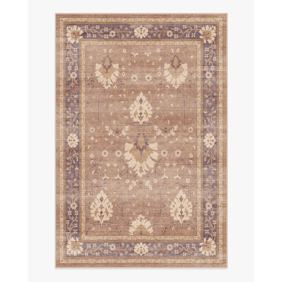 Serafina Taupe & Plum Flatwoven Rug - 185 x 275 cm - Rug + Cushioned Pad System