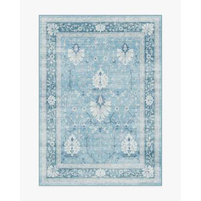 Serafina Blue Flatwoven Rug - 150 x 215 cm - Rug + Cushioned Pad System