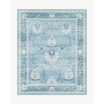 Serafina Blue Flatwoven Rug - 245 x 305 cm - Rug + Cushioned Pad System
