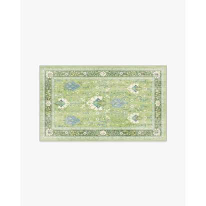 Serafina Green Flatwoven Rug - 90 x 150 cm - Rug + Pad System