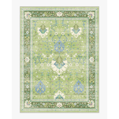 Serafina Green Flatwoven Rug - 275 x 365 cm - Rug + Pad System