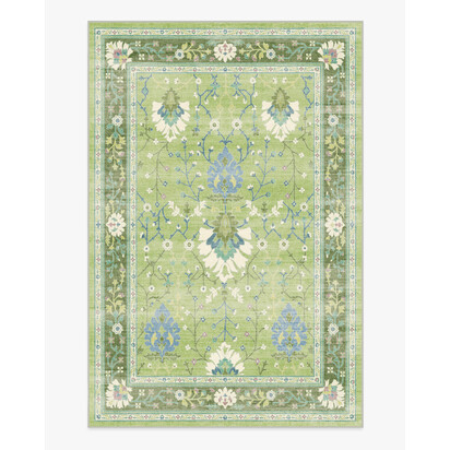 Serafina Green Flatwoven Rug - 185 x 275 cm - Rug + Cushioned Pad System